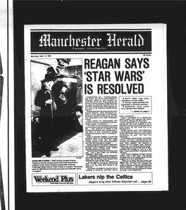 Reagan Says Star Wars' Is Resolved