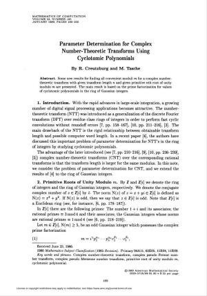 Number-Theoretic Transforms Using Cyclotomic Polynomials