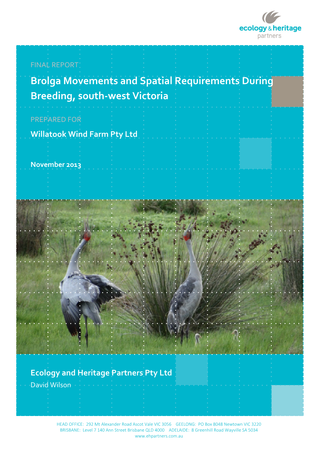 Brolga Movements and Spatial Requirements During Breeding, South-West Victoria