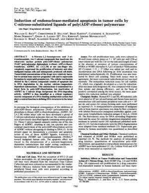 C-Nitroso-Substituted Ligands of Poly(ADP-Ribose) Polymerase (Zinc Rmger/Drug-Induced Cell Death) WILLIAM G