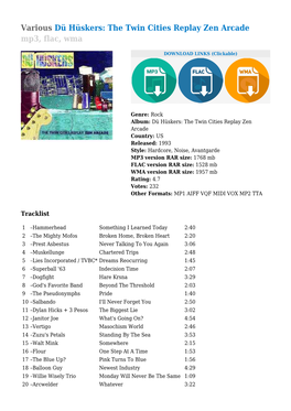 The Twin Cities Replay Zen Arcade Mp3, Flac, Wma