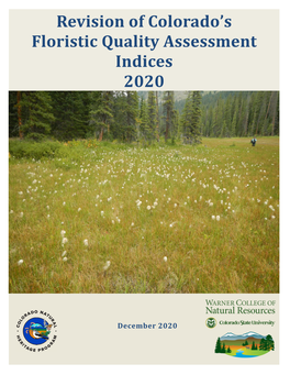 Revision of Colorado's Floristic Quality Assessment Indices 2020