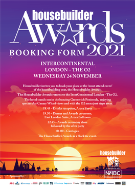 Booking Form Intercontinental London – the O2 Wednesday 24 November