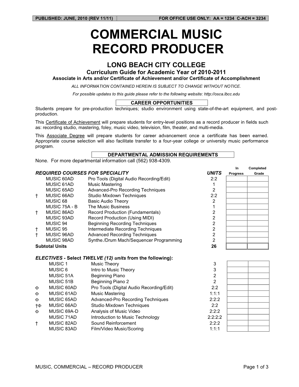 Commercial Music Record Producer