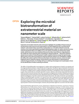 Exploring the Microbial Biotransformation of Extraterrestrial