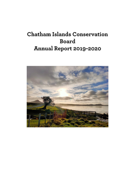 Chatham Islands Conservation Board Annual Report 2019-2020