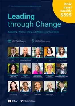 Leading Through Change Will Explore Some of the Key Challenges Facing Councils and How Innovative Leadership Can Help to Overcome Them