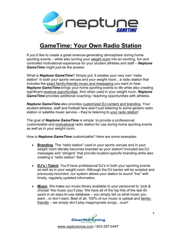 Gametime: Your Own Radio Station