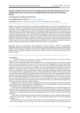 Dawn of a New Paradigm Based on the Information-Theoretic View of Black Holes, Universe and Various Conceptual Interconnections of Fundamental Physics Dr