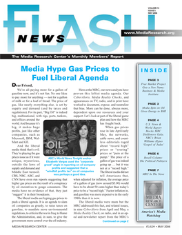 Media Hype Gas Prices to Fuel Liberal Agenda