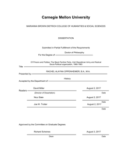 Of Prisons and Polities: the Black Panther Party, Irish Republican Army and Radical Socio-Political Organization, 1966-1983 Title
