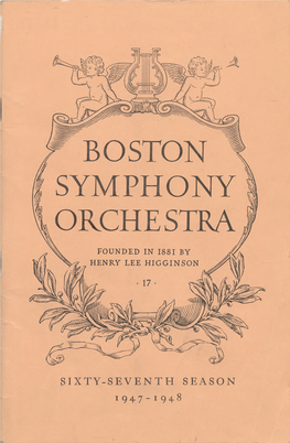 Sixty-Seventh Season 1947-1948 Symphony Hall, Boston