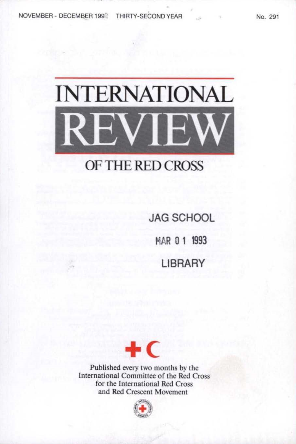 International Review of the Red Cross, November-December 1992