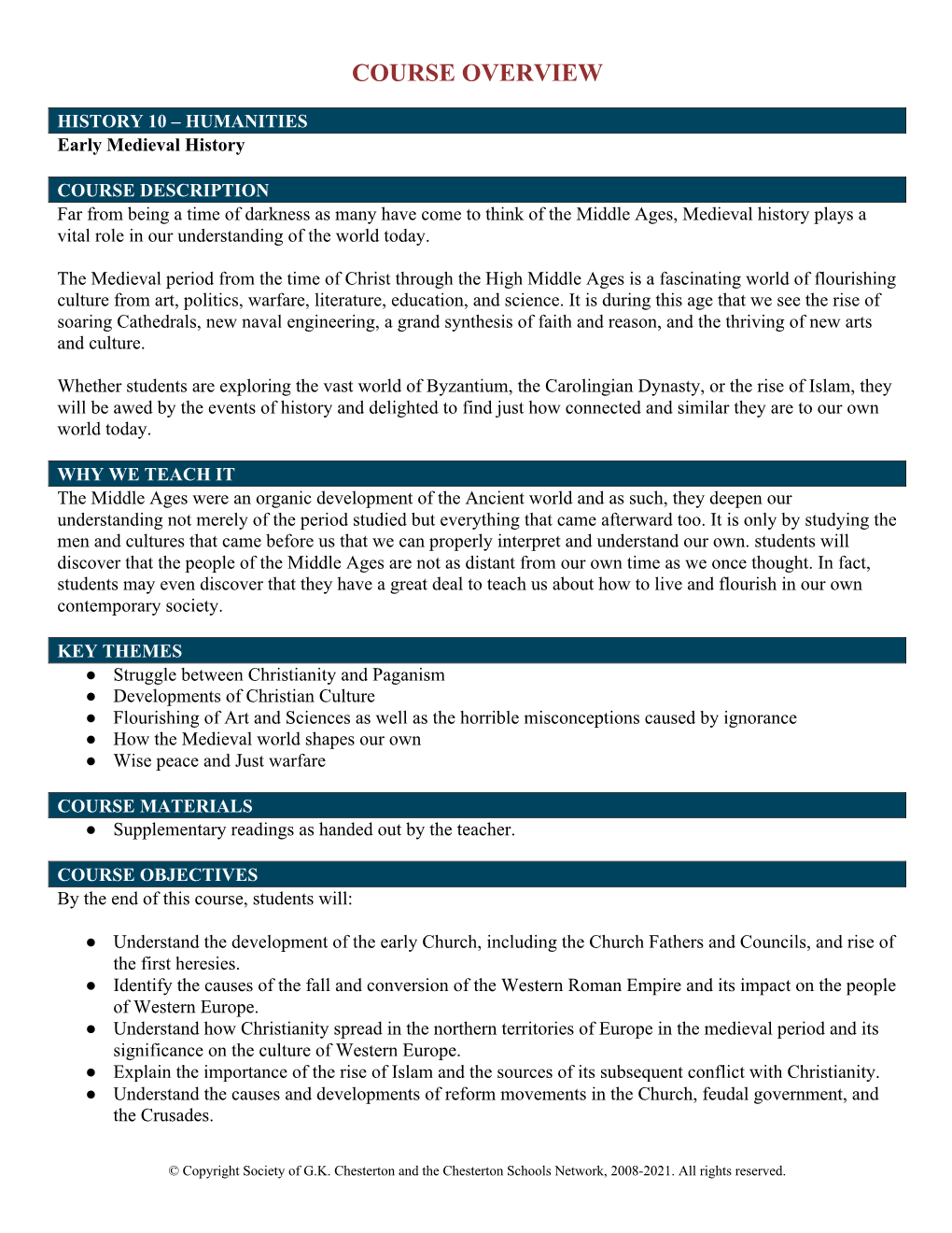 Course Overview