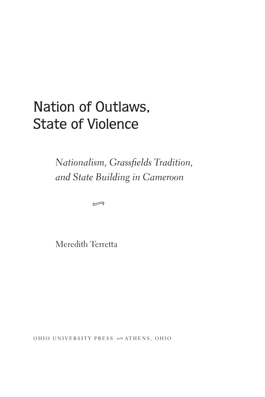 Nationalism, Grassfields Tradition, and State Building in Cameroon