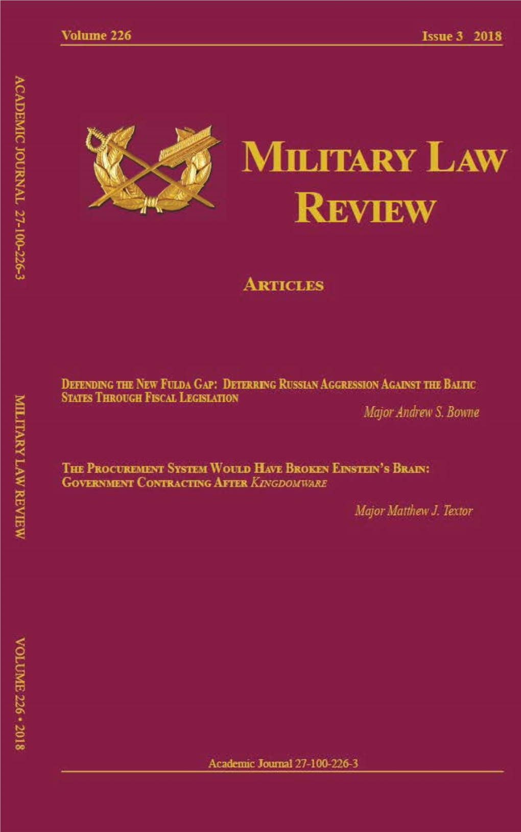 Military Law Review, Volume 226, Issue 3, 2018