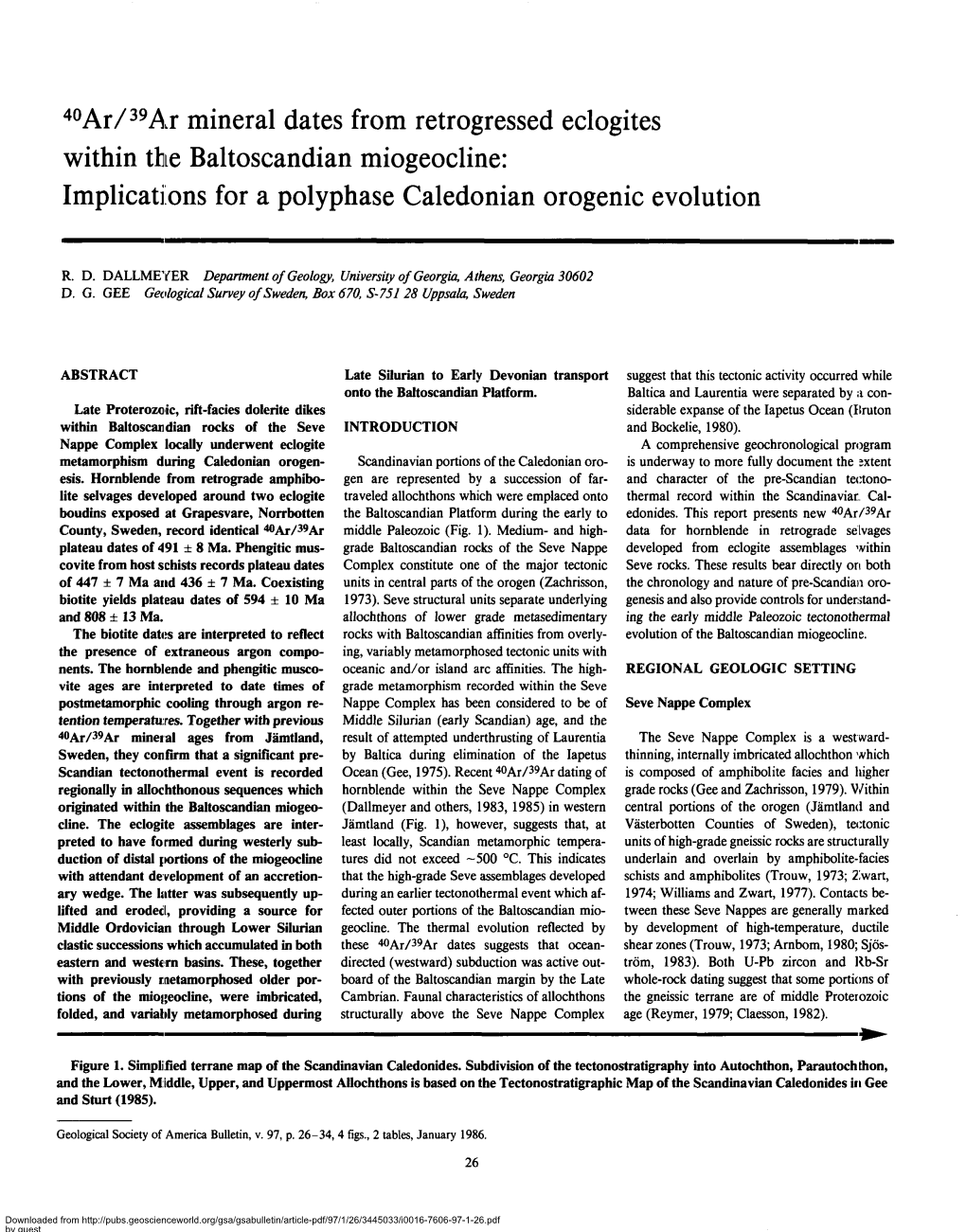 40Ar/39Ar Mineral Dates from Retrogressed Eclogites Within the Baltoscandian Miogeocline: Implications for a Polyphase Caledonian Orogenic Evolution