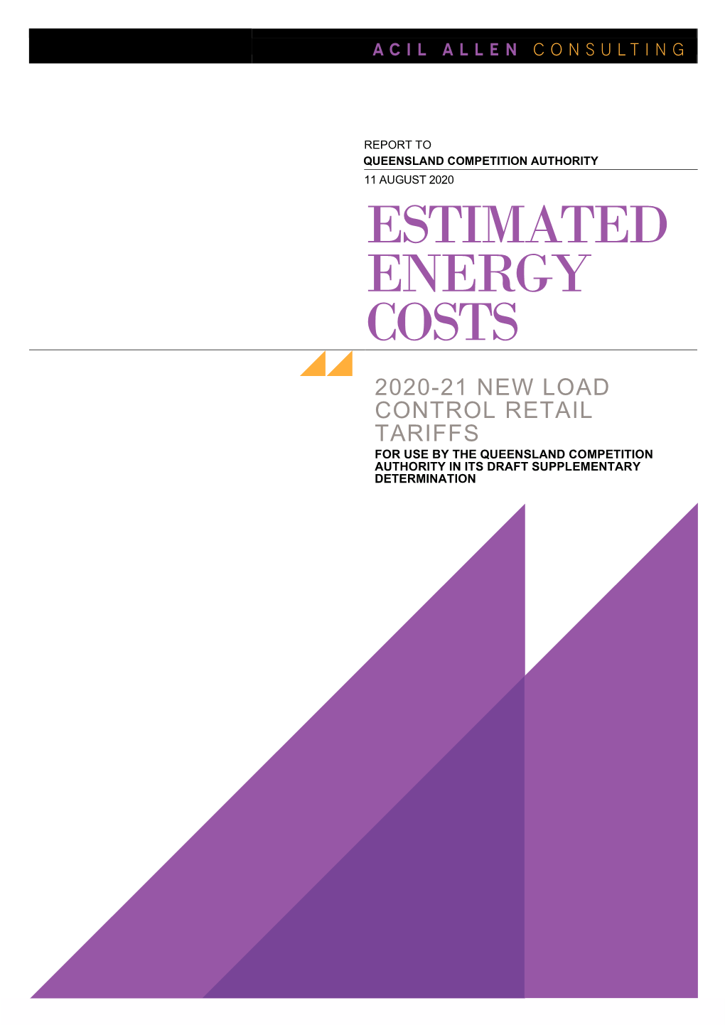 ACIL Allen Energy Costs Report