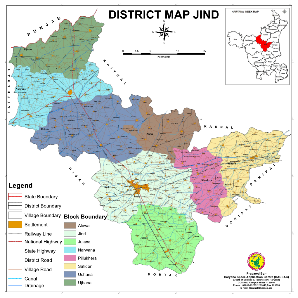 DISTRICT MAP JIND a Padarath Khera Hansdehar