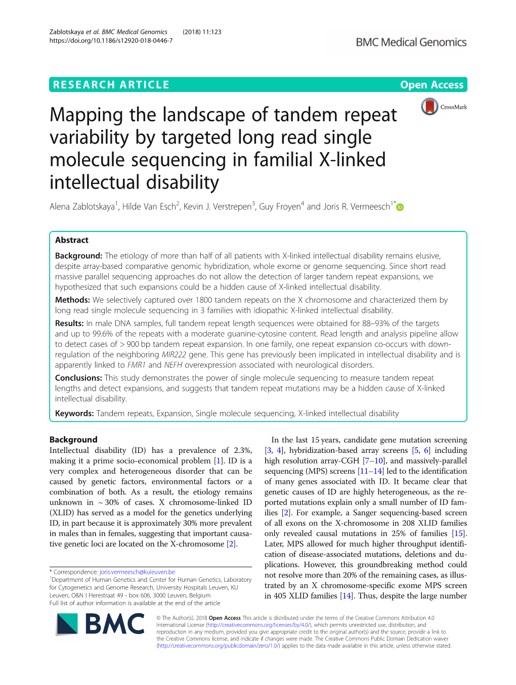 Mapping the Landscape of Tandem Repeat Variability by Targeted Long Read Single Molecule Sequencing in Familial X-Linked Intelle