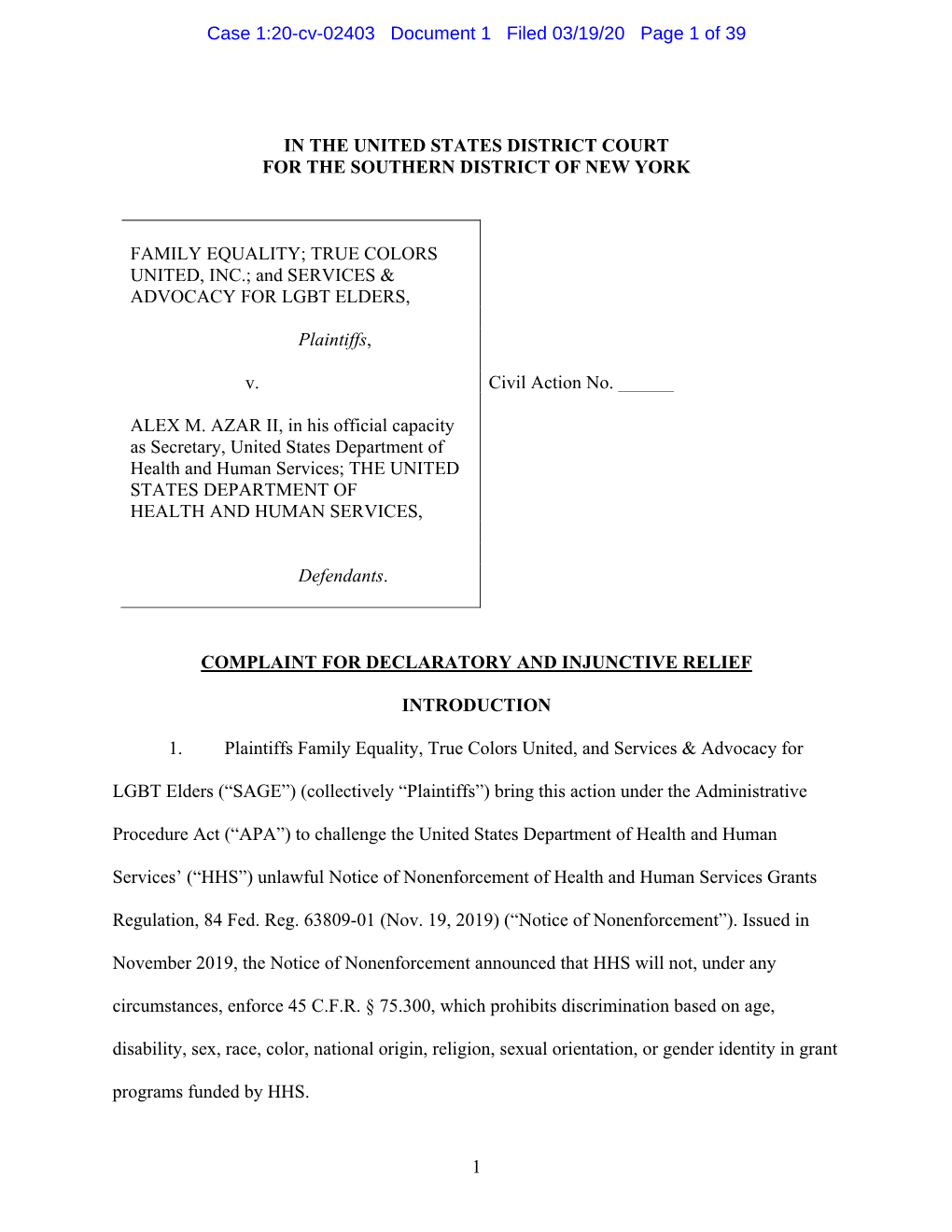 Case 1:20-Cv-02403 Document 1 Filed 03/19/20 Page 1 of 39