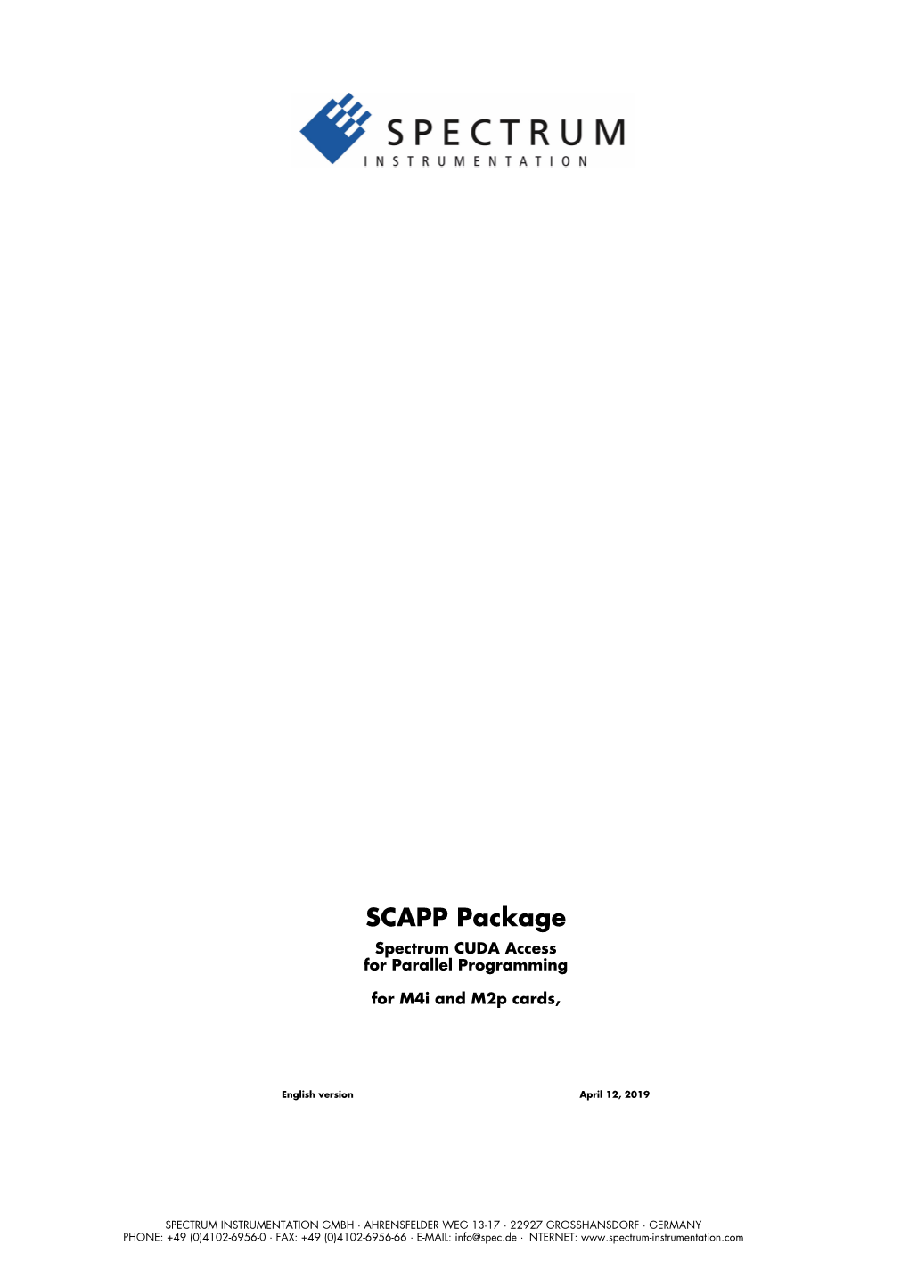 SCAPP Package Spectrum CUDA Access for Parallel Programming