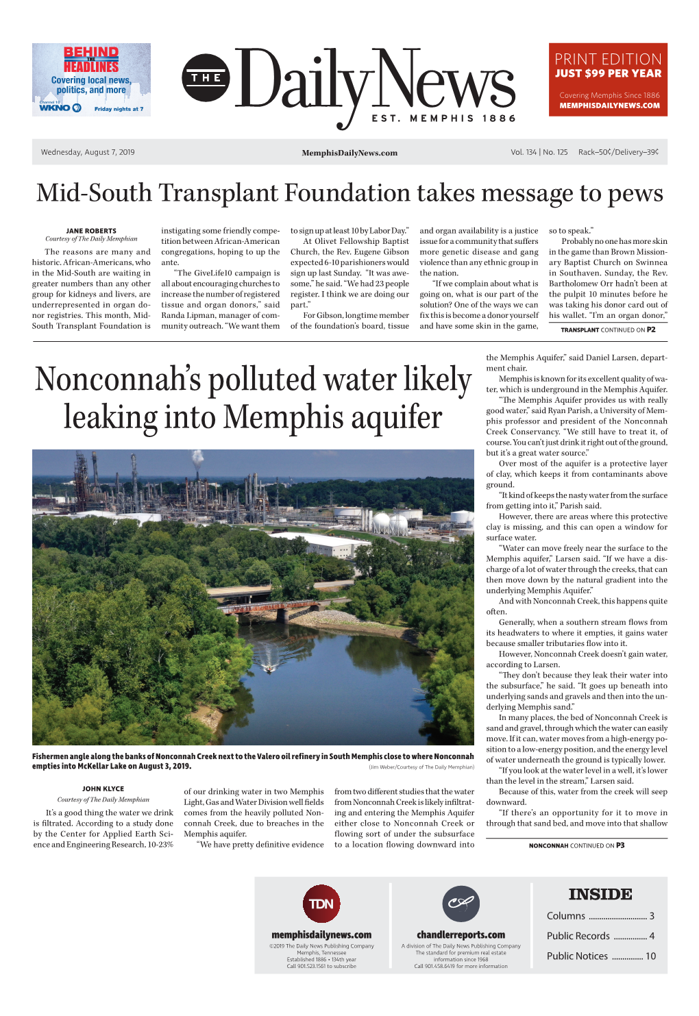 Nonconnah's Polluted Water Likely Leaking Into Memphis Aquifer