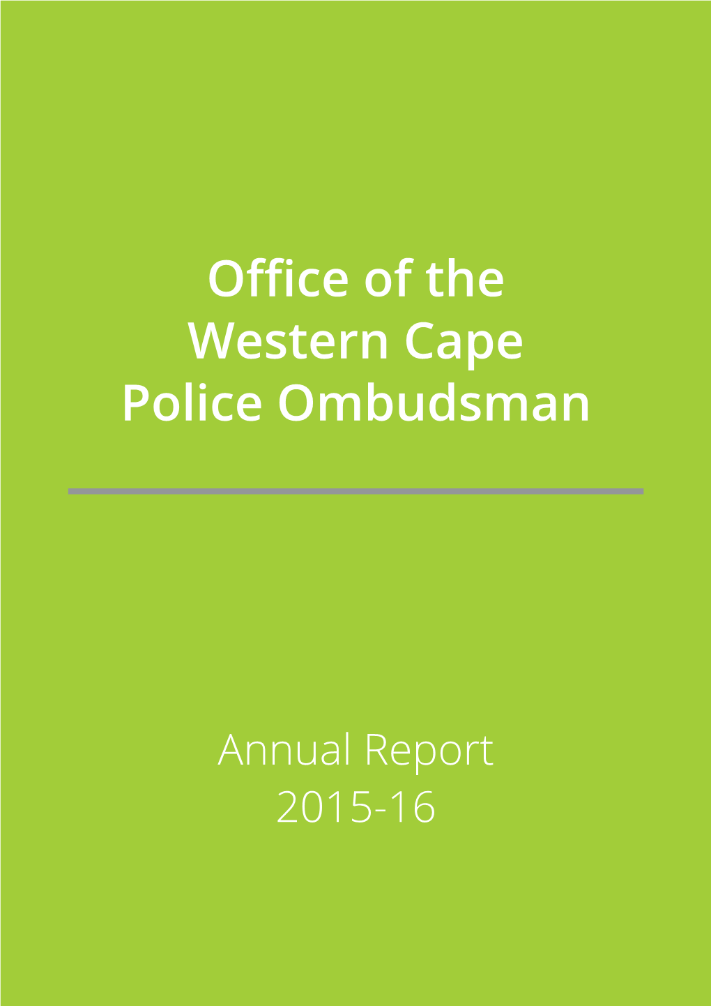 Office of the Western Cape Police Ombudsman