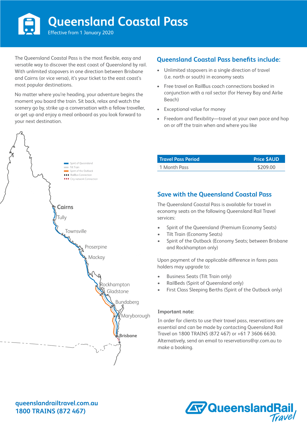 Queensland Coastal Pass Effective from 1 January 2020