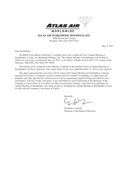 ATLAS AIR WORLDWIDE HOLDINGS, INC. 2000 Westchester Avenue Purchase, New York 10577-2543