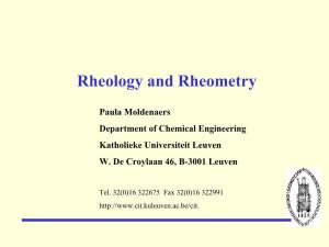 Rheology and Rheometry