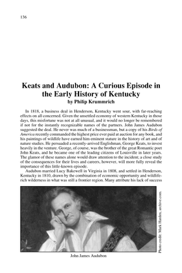 Keats and Audubon: a Curious Episode in the Early History of Kentucky by Philip Krummrich