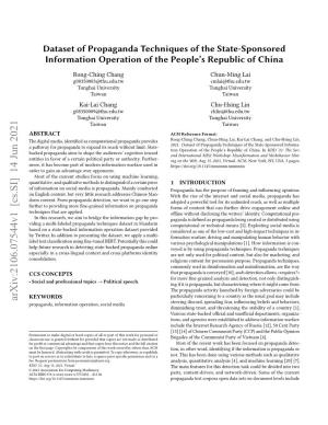 Dataset of Propaganda Techniques of the State-Sponsored Information Operation of the People’S Republic of China