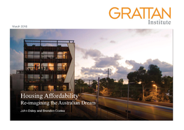 Housing Affordability: Re-Imagining the Australian Dream