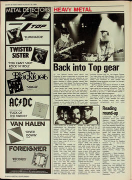 Music & Video Week August 20, 1983 Eliminator' Twisted