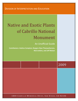 Native and Exotic Plants of Cabrillo National Monument