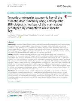Towards a Molecular Taxonomic Key of the Aurantioideae Subfamily Using