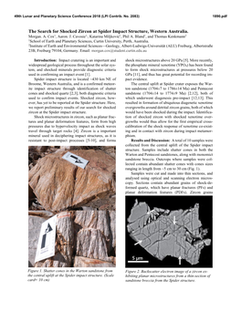 The Search for Shocked Zircon at Spider Impact Structure, Western Australia