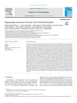 Biogeography and Genetic Diversity of the Atlantid Heteropods T ⁎ Deborah Wall-Palmera,B, , Alice K