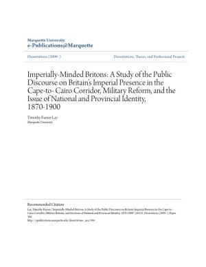 A Study of the Public Discourse on Britain's Imperial Presence in the Cape-To