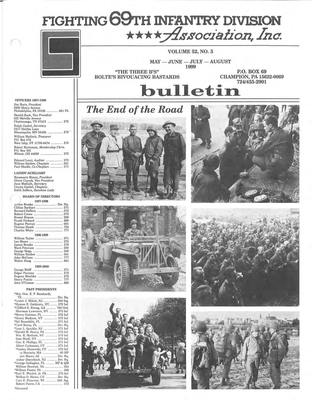 The Fighting 69Th Infantry Division Association, Inc. Vol. 52 No. 3 May