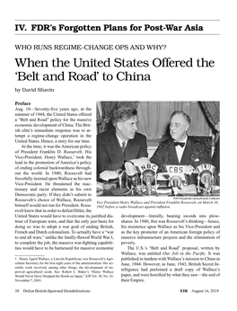 When the United States Offered the 'Belt and Road'