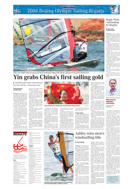 Yin Grabs China's First Sailing Gold