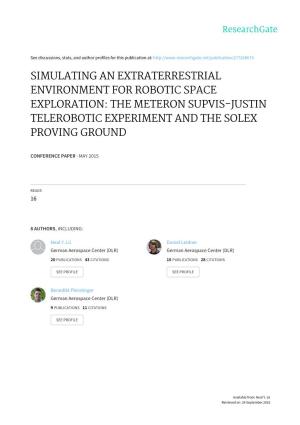 The Meteron Supvis-Justin Telerobotic Experiment and the Solex Proving Ground