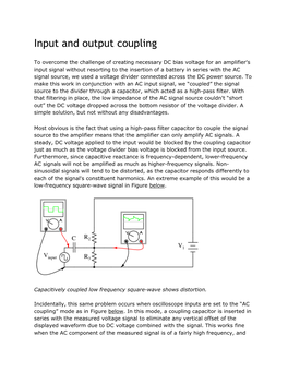 Input and Output Coupling