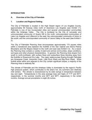 Introduction I-1 Adopted by City Council 1/25/93