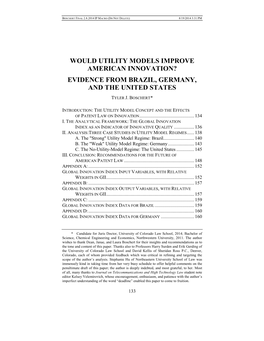 Would Utility Models Improve American Innovation? Evidence from Brazil, Germany, and the United States