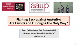 Fighting Back Against Austerity: Are Layoffs and Furloughs the Only Way?