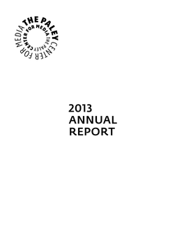 2013 ANNUAL REPORT Table of Contents