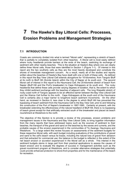 7 the Hawke's Bay Littoral Cells: Processes, Erosion Problems and Management Strategies